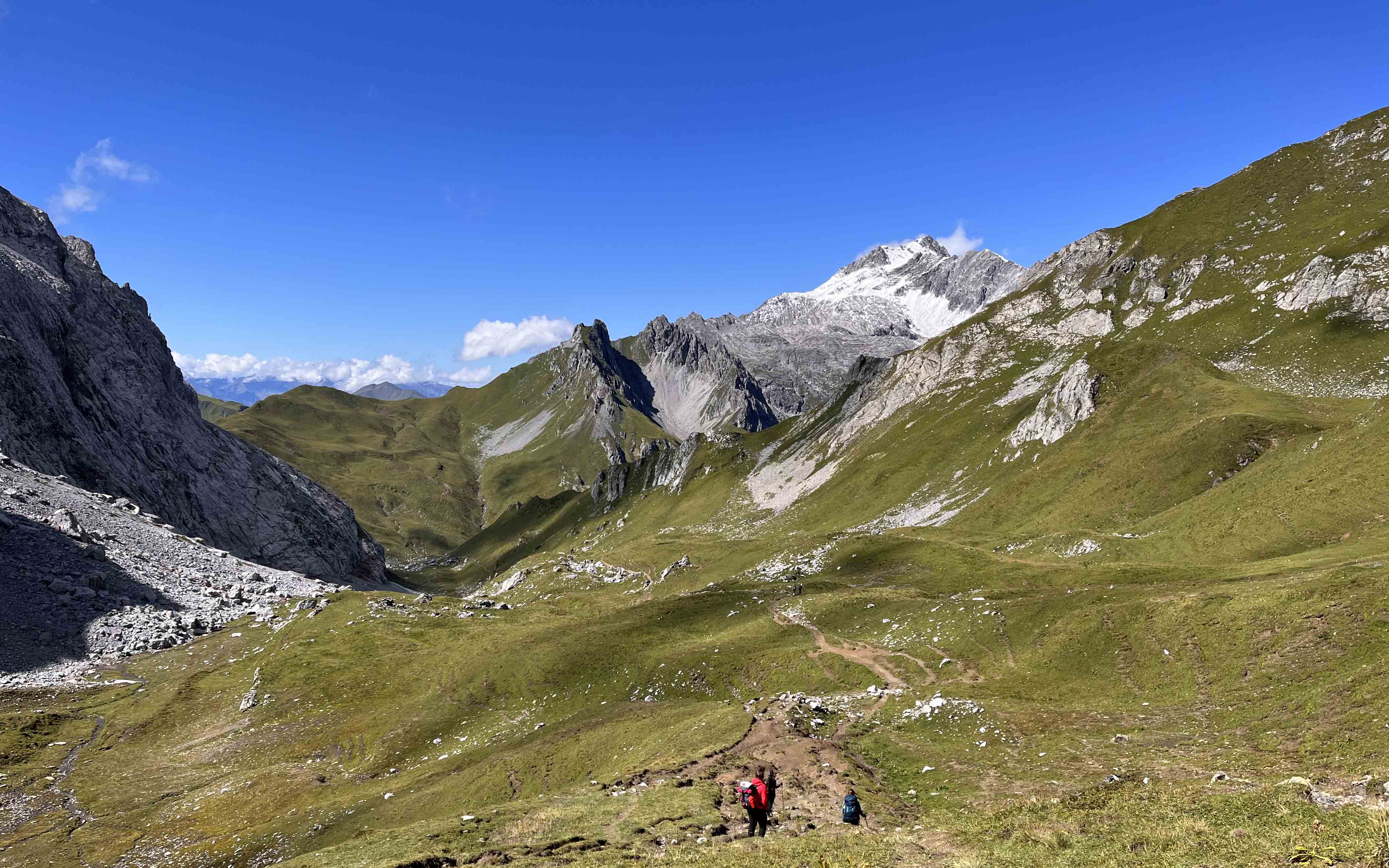 Onderweg richting de Totalp Hütte